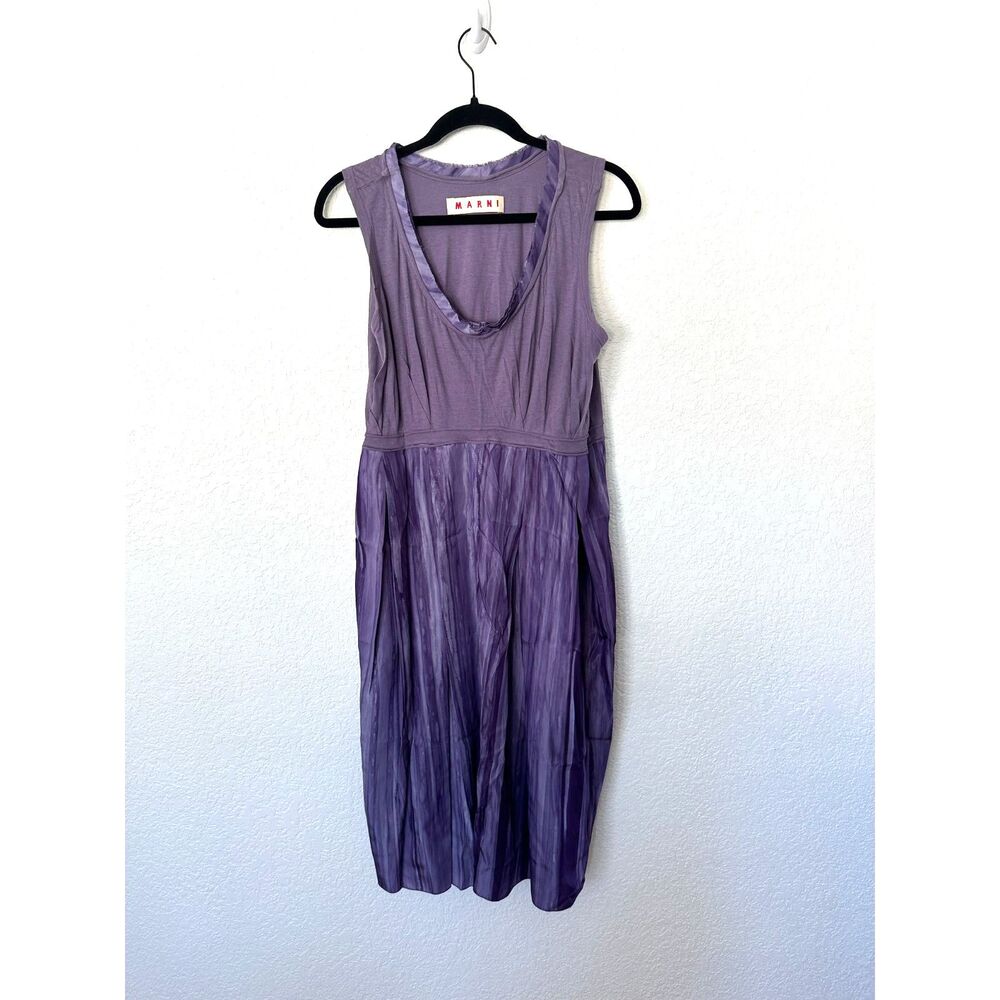 Marni Cotton Silk Blend Purple Sleeveless Dress Size 44/ US 8